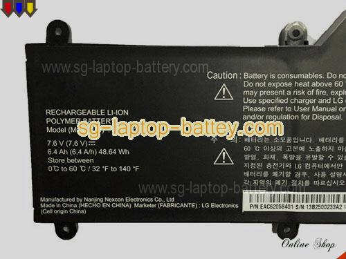  image 2 of Genuine LG U460K.AH50K Ultrabook Battery For laptop 6400mAh, 49Wh , 7.6V, Black , Li-ion