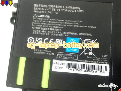  image 2 of Genuine THUNDEROBOT 911GT-Y3 Battery For laptop 5200mAh, 75Wh , 14.4V, Black , Li-ion