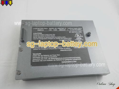  image 5 of Genuine CLEVO PortaNote D9K Battery For laptop 6600mAh, 14.8V, Grey , Li-ion