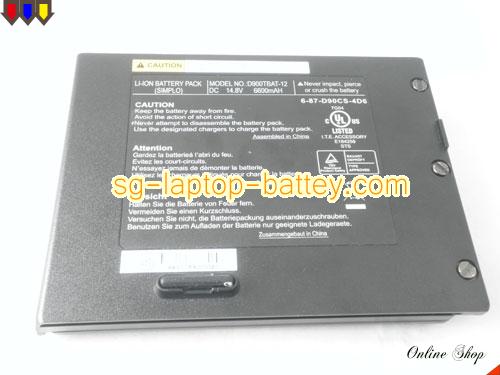  image 4 of Genuine CLEVO PortaNote D900K Battery For laptop 6600mAh, 14.8V, Black , Li-ion