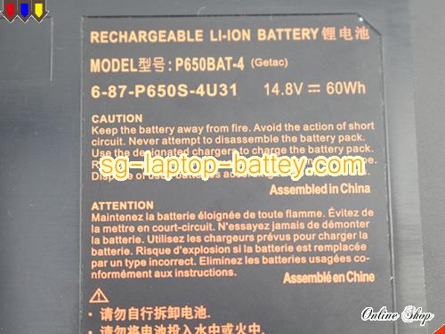  image 2 of Genuine HASEE Z7M-KP5DC Battery For laptop 60Wh, 14.8V, Black , Li-ion