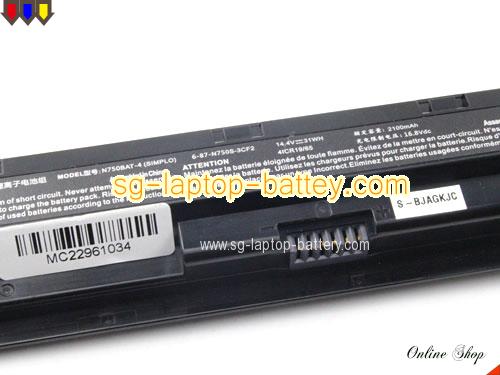  image 4 of Genuine CLEVO N750WU Battery For laptop 2100mAh, 31Wh , 14.8V, Black , Li-ion