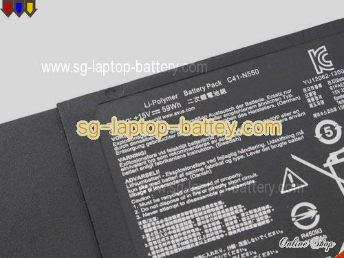  image 2 of Genuine ASUS N550JA-1A Battery For laptop 4000mAh, 59Wh , 14.8V, Black , Li-Polymer