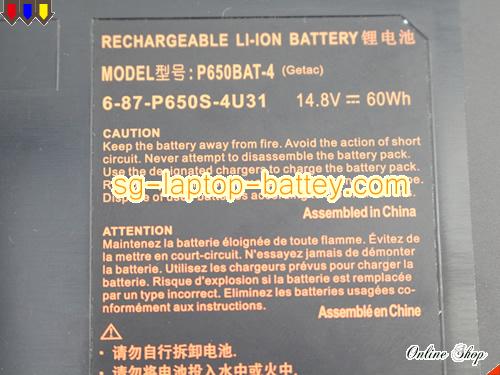  image 2 of Genuine AFTERSHOCK S15 P650RE Battery For laptop 60Wh, 14.8V, Black , Li-ion
