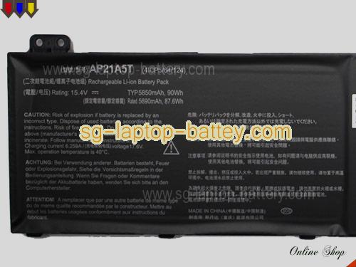  image 4 of Genuine ACER Nitro 5 AN517-55-77MX Battery For laptop 5850mAh, 90Wh , 15.4V, Black , Li-Polymer