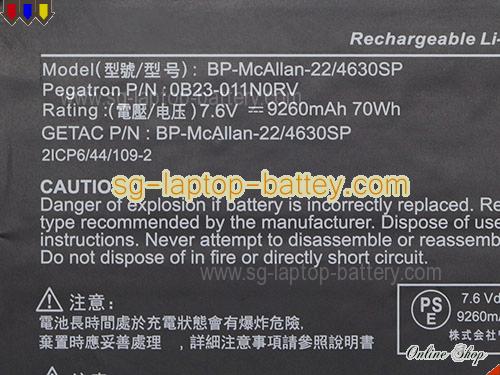  image 4 of 0B23-011NORV Battery, S$114.99 Li-ion Rechargeable PEGATRON CORPORATION 0B23-011NORV Batteries