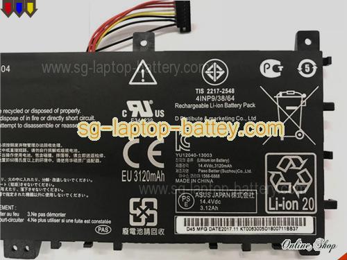  image 3 of Genuine ASUS K451LB-WX049 Battery For laptop 3194mAh, 46Wh , 14.4V, Black , Li-ion