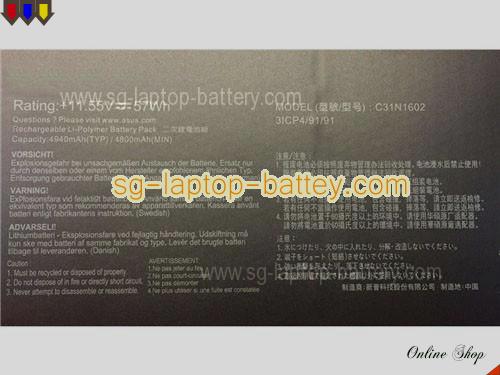  image 2 of ASUS Zenbook UX330UA-AH5Q Replacement Battery 4930mAh, 57Wh  11.55V Black Li-ion