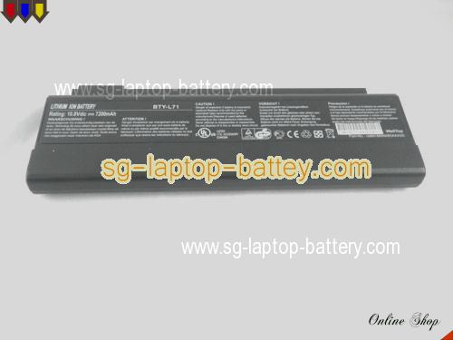  image 5 of Genuine MSI Megabook L710 Battery For laptop 7200mAh, 10.8V, Black , Li-ion