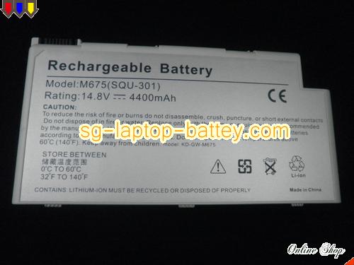  image 5 of GATEWAY M675 Replacement Battery 4400mAh 14.8V Sliver Li-ion