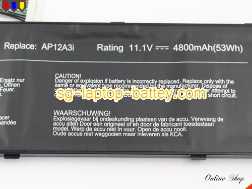  image 3 of ACER Aspire Timeline Ultra M5 Series Replacement Battery 4800mAh, 53Wh  11.1V Black Li-Polymer