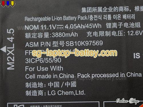  image 2 of Genuine LENOVO SB10K97569 Laptop Battery 01AV412 rechargeable 3880mAh, 45Wh , 4.05Ah Black In Singapore