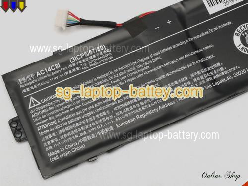  image 2 of Genuine ACER AC14C8I Laptop Battery 3ICP5/57/80 rechargeable 3090mAh, 35Wh Black In Singapore