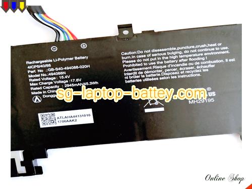  image 2 of Genuine SAGER GBS40494088020H Laptop Battery GB-S40-494088-020H rechargeable 2495mAh, 45.3Wh Black In Singapore