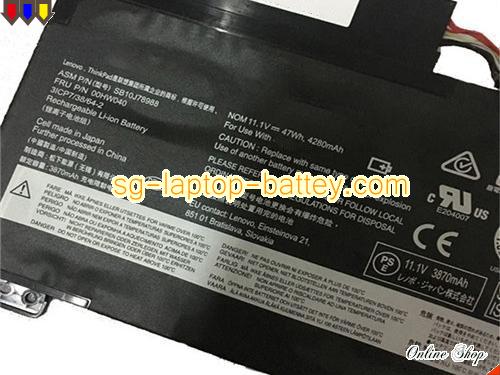  image 2 of Genuine LENOVO 00HW040 Laptop Battery SB10J78988 rechargeable 4280mAh, 47Wh Black In Singapore