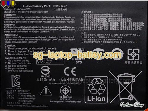  image 2 of Genuine ASUS 0B20001430000 Laptop Battery 0B200-01430000 rechargeable 4110mAh, 48Wh Black In Singapore