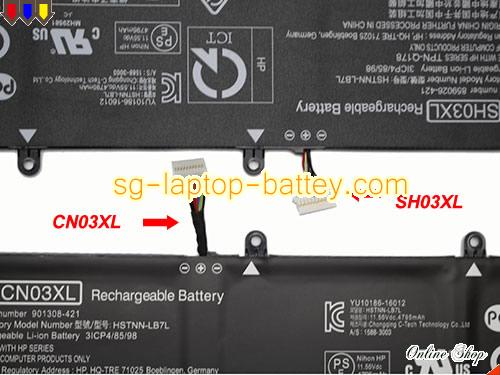  image 4 of Genuine HP 901308-421 Laptop Battery CN03XL rechargeable 4795mAh, 57.95Wh Black In Singapore