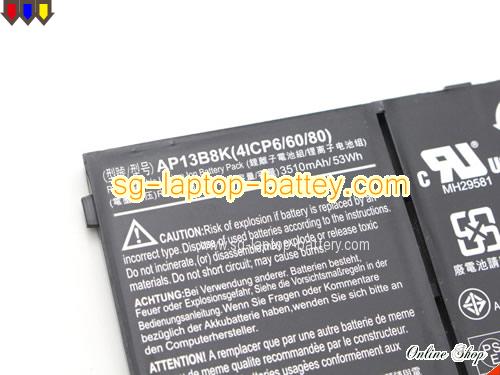  image 4 of Genuine ACER AP13B8K Laptop Battery  rechargeable 3460mAh, 53Wh Black In Singapore