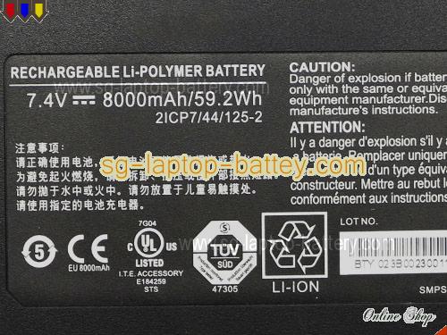  image 5 of Genuine XPLORE SMPSBEXTL Laptop Battery BTY023B0023 rechargeable 8000mAh, 59.2Wh Black In Singapore